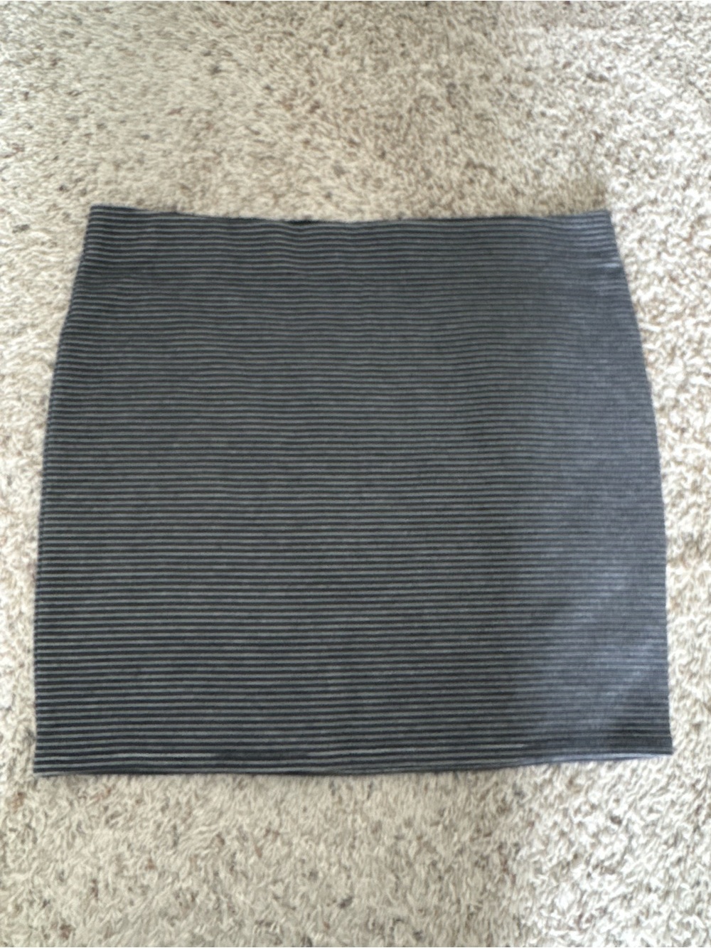 Loft Gray XL Black White Striped Pull On Pencil Skirt Goth Punk Minimalist Work